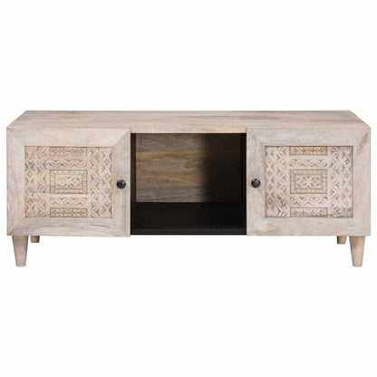 vidaXL Couchtisch mit Regal Beige 100 x 54 x 40 cm Massivholz Akazie