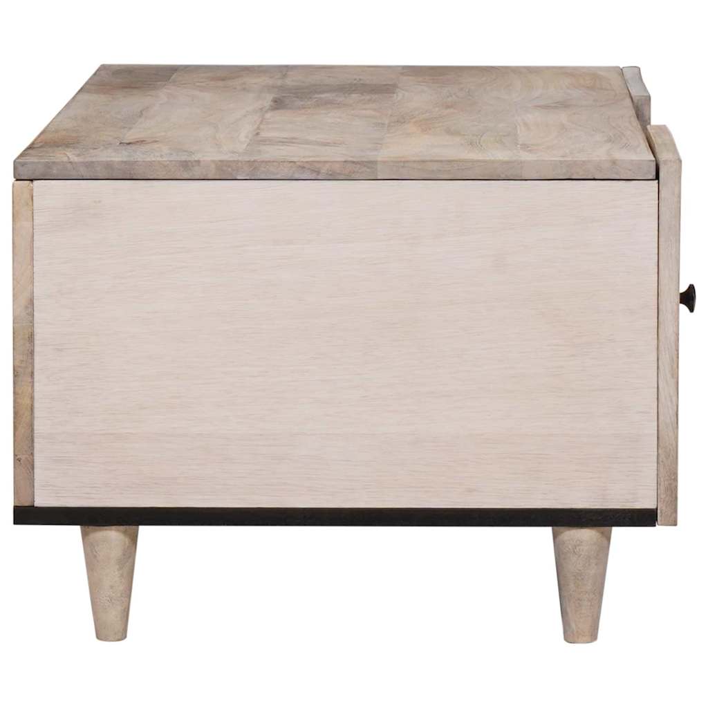 vidaXL Couchtisch mit Regal Beige 100 x 54 x 40 cm Massivholz Akazie