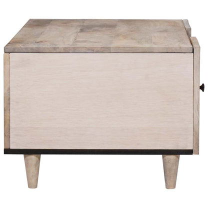 vidaXL Couchtisch mit Regal Beige 100 x 54 x 40 cm Massivholz Akazie