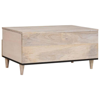 vidaXL Couchtisch mit Regal Weiß 80 x 54 x 40 cm Massivholz Akazie