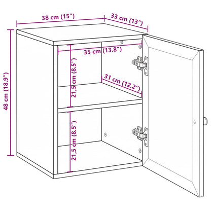 vidaXL Badezimmerschrank mit Tür Weiß 38 x 33 x 48 cm Holzwerkstoff