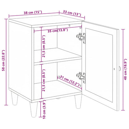 vidaXL Badezimmerschrank mit Tür Weiß 38 x 33 x 58 cm Holzwerkstoff