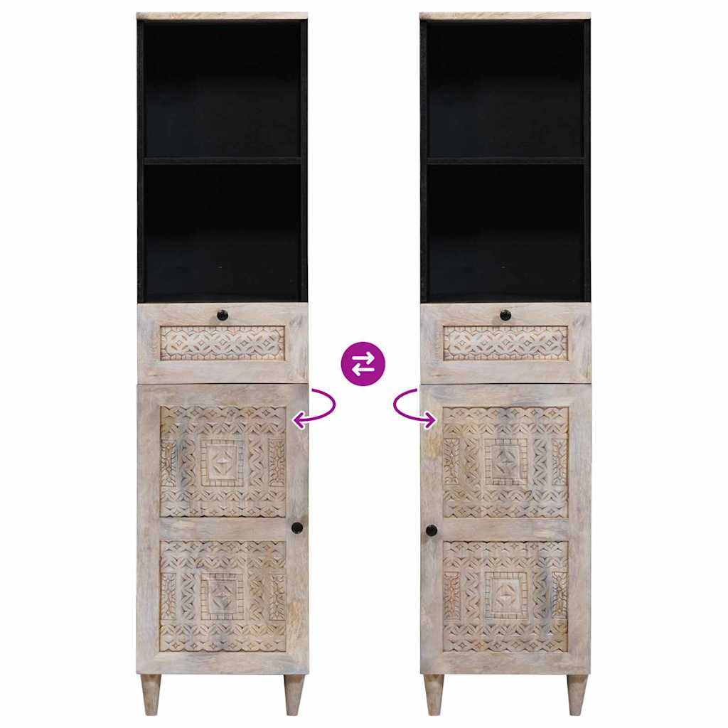 vidaXL Badezimmerschrank mit Regal Weiß 38 x 33 x 160 cm Holzwerkstoff