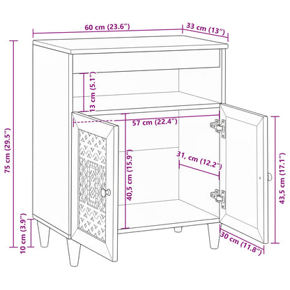 Sideboard Weiß 33.5 x 60 x 75 cm