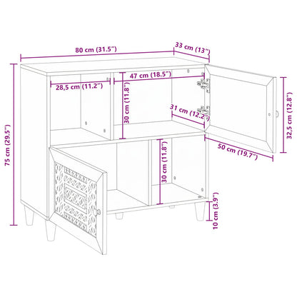 vidaXL Sideboard Weiß 33,5 x 80 x 75 cm