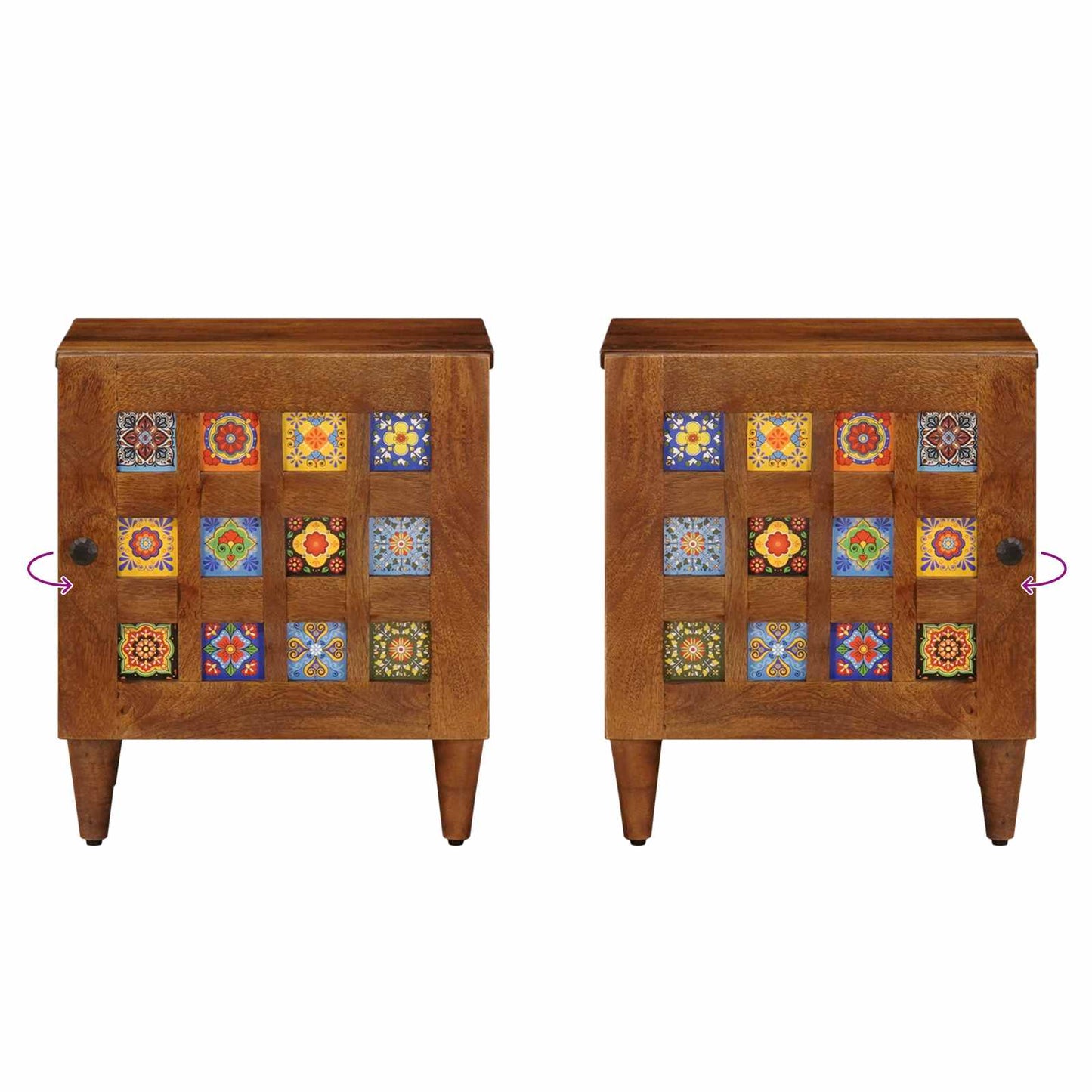 vidaXL Nachttisch Braun 40 x 33 x 46 cm Massivholz Mango