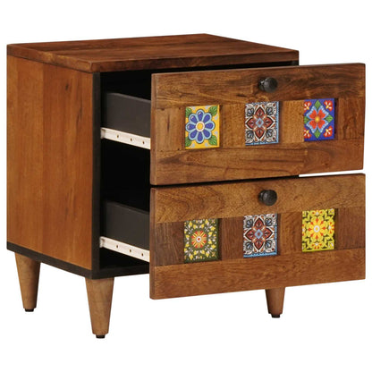 vidaXL Nachttisch Braun 40 x 33 x 46 cm Massivholz Mango
