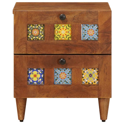 vidaXL Nachttisch Braun 40 x 33 x 46 cm Massivholz Mango