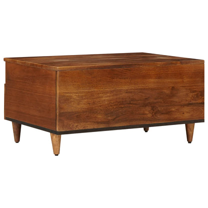vidaXL TV-Schränk mit Regal Walnuss 70 x 33 x 46 cm Massivholz Mango