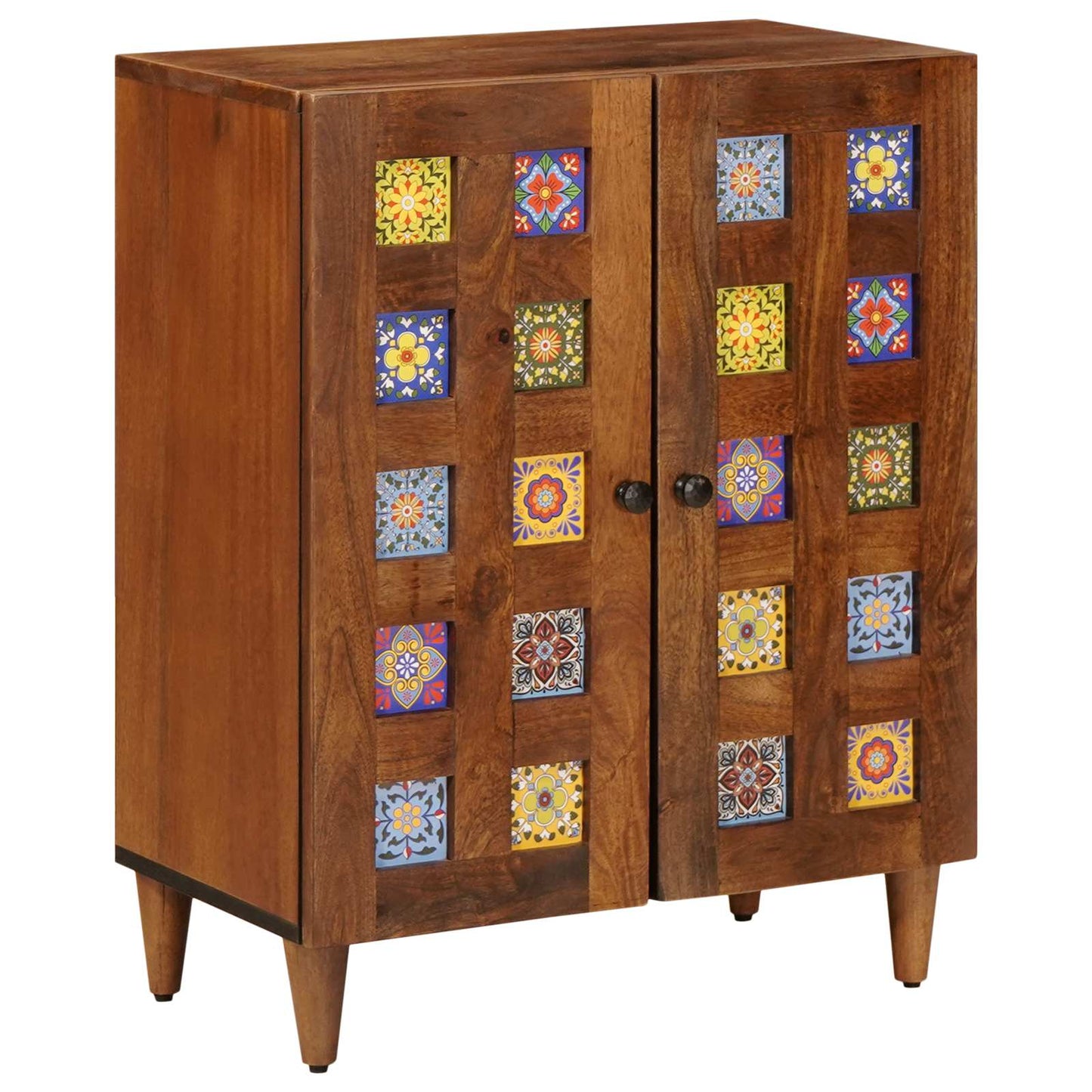 Sideboard Walnuss 60 x 33 x 75 cm Massivholz Mango