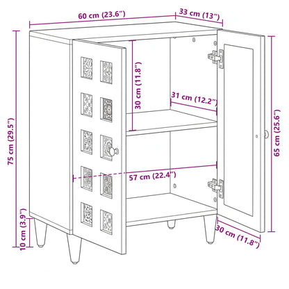 Sideboard Walnuss 60 x 33 x 75 cm Massivholz Mango