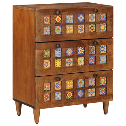 vidaXL Sideboard Walnuss 60 x 33 x 75 cm Massivholz Mango
