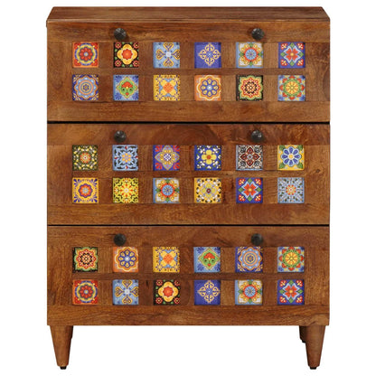 vidaXL Sideboard Walnuss 60 x 33 x 75 cm Massivholz Mango