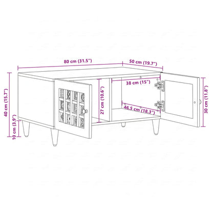 Couchtisch Braun 80 x 50 x 40 cm Massivholz Mango