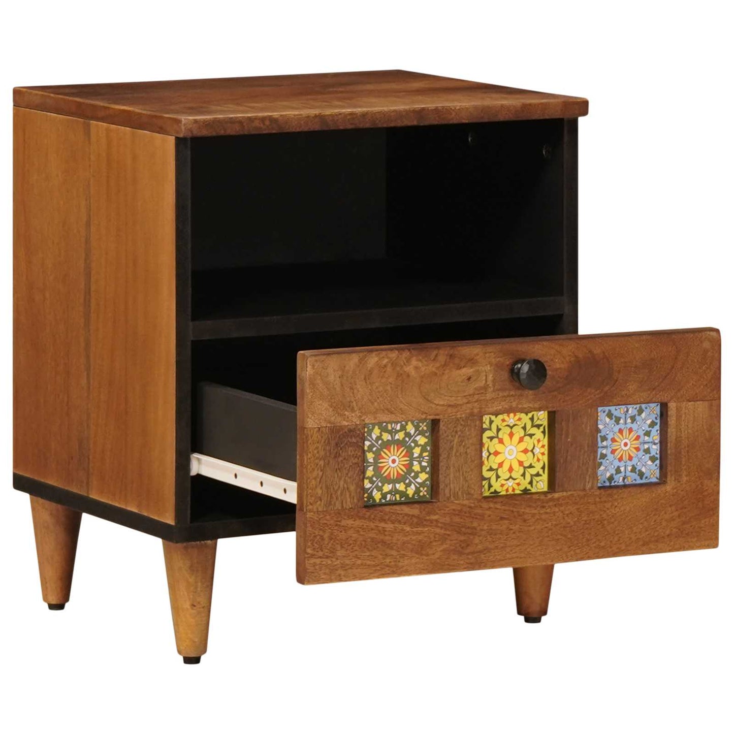 vidaXL Nachttisch Braun 40 x 33 x 46 cm Massivholz Mango