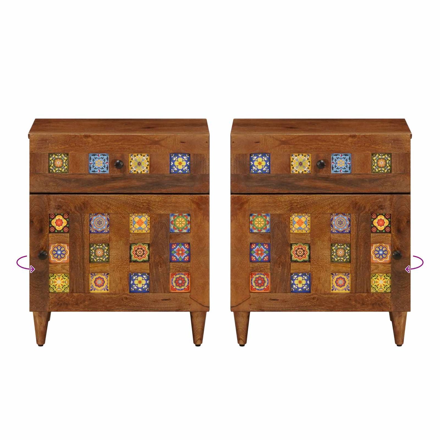 vidaXL Nachttisch Braun 50 x 33 x 60 cm Massivholz Mango