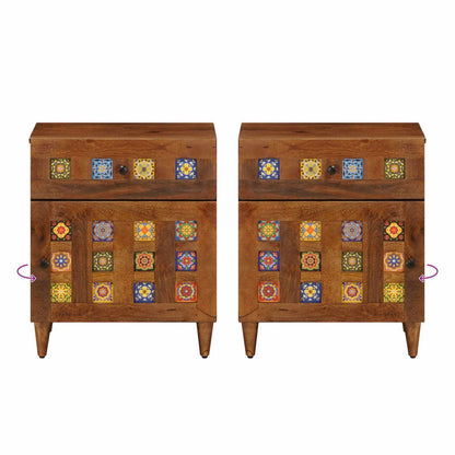 vidaXL Nachttisch Braun 50 x 33 x 60 cm Massivholz Mango