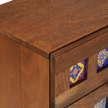 Nachttisch Braun 50 x 33 x 62 cm Massivholz Mango