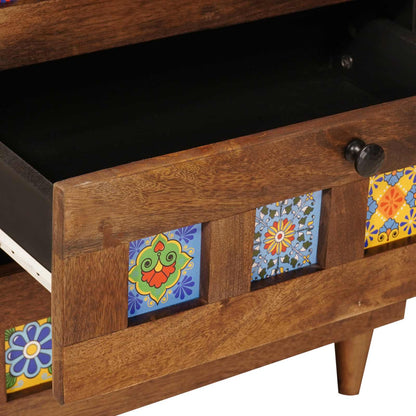 Nachttisch Braun 50 x 33 x 62 cm Massivholz Mango