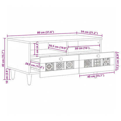 vidaXL Couchtisch Braun 80 x 54 x 40 cm Massivholz Mango
