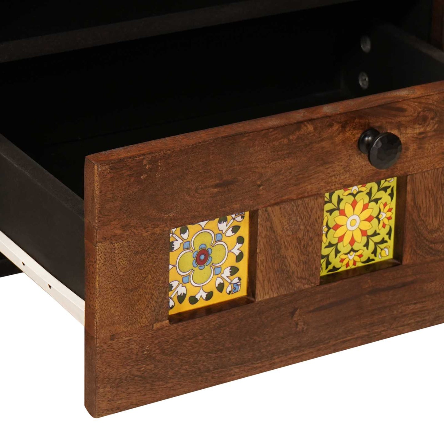vidaXL TV-Schränk mit Tür Walnuss 105 x 33 x 46 cm Massivholz Mango