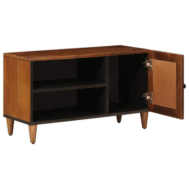 vidaXL TV-Schränk mit Tür Walnuss 80 x 33 x 46 cm Massivholz Mango
