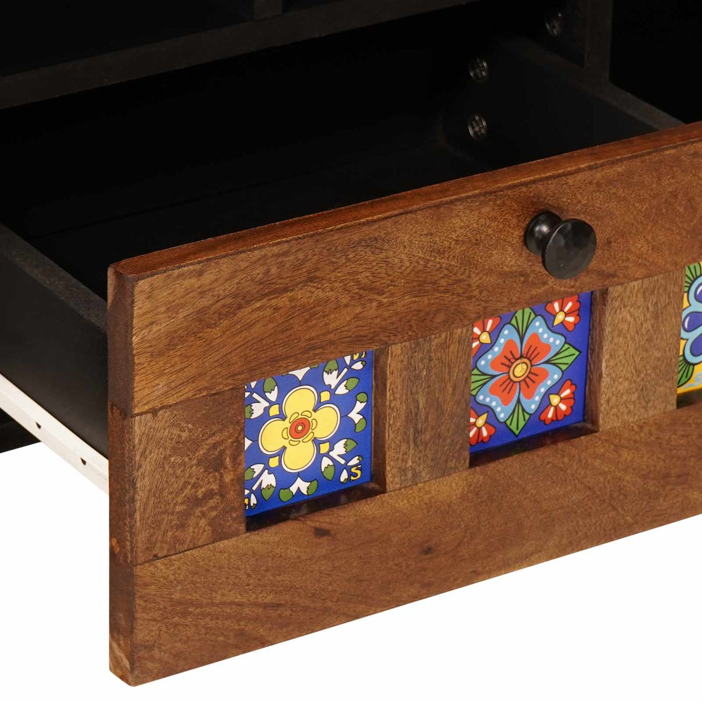 vidaXL TV-Schränk mit Regal Walnuss 100 x 33 x 46 cm Massivholz Mango
