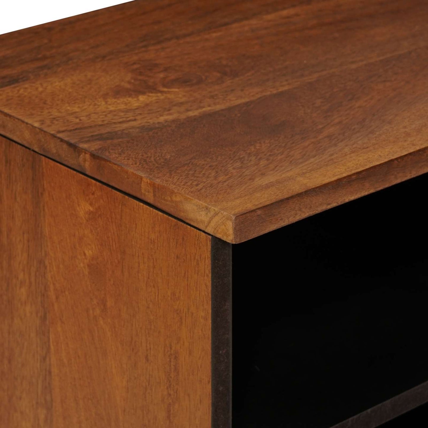 vidaXL TV-Schränk mit Regal Walnuss 80 x 33 x 46 cm Massivholz Mango
