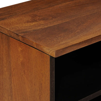 vidaXL TV-Schränk mit Regal Walnuss 80 x 33 x 46 cm Massivholz Mango