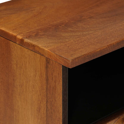 vidaXL TV-Schränk mit Regal Walnuss 100 x 33 x 46 cm Massivholz Mango