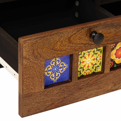 vidaXL TV-Schränk mit Regal Walnuss 100 x 33 x 46 cm Massivholz Mango