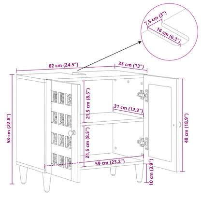 vidaXL Waschbeckenschrank mit Speicher mit Tür Walnuss 62 x 33 x 58 cm