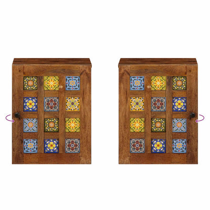 Badezimmer Hängeschrank mit Speicher Walnuss 38 x 33 x 48 cm