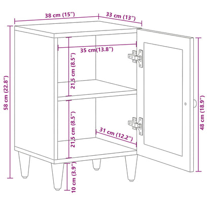 vidaXL Badezimmerschrank mit Speicher mit Tür Walnuss 38 x 33 x 58 cm