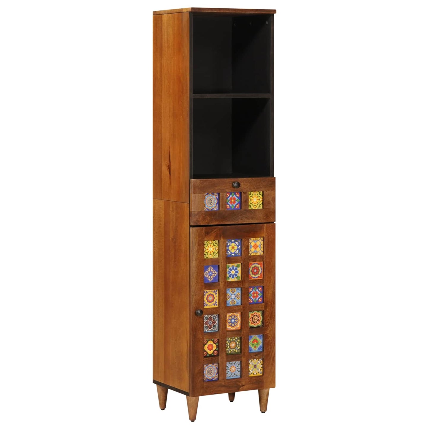 vidaXL Badezimmerschrank mit Schubladen Walnuss 38 x 33 x 160 cm