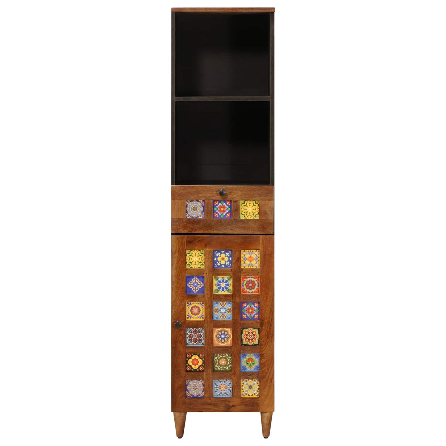 vidaXL Badezimmerschrank mit Schubladen Walnuss 38 x 33 x 160 cm
