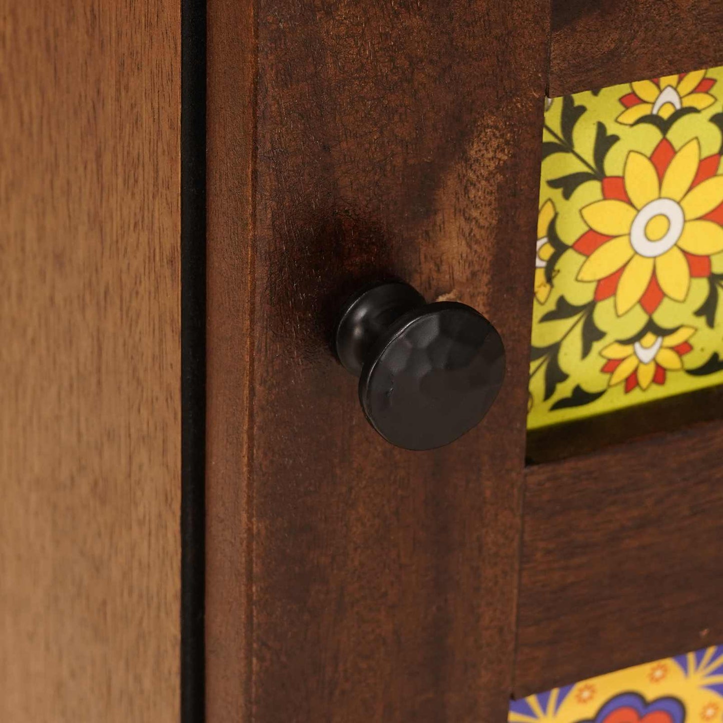 Sideboard mit Speicher Walnuss 40 x 33 x 75 cm Massivholz Mango