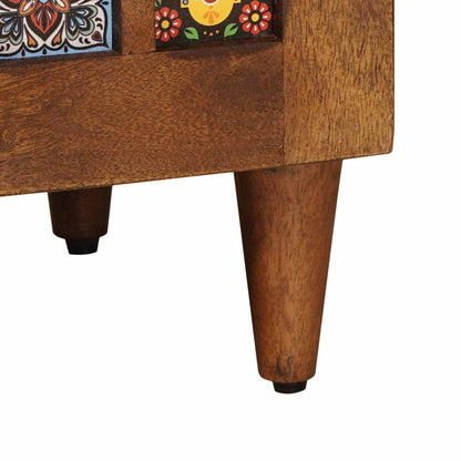 Sideboard mit Speicher Walnuss 60 x 33 x 75 cm Massivholz Mango