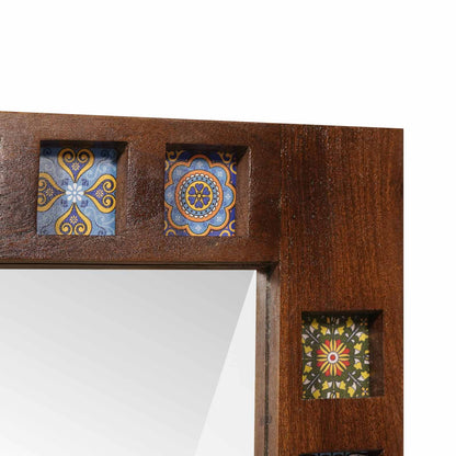 vidaXL Badezimmer Spiegel Walnuss 50 x 70 x 2,5 cm Massivholz Mango
