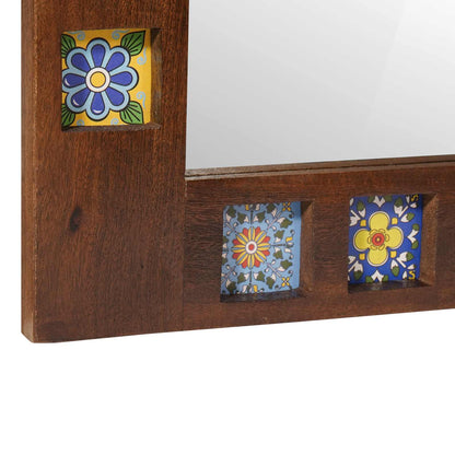 vidaXL Badezimmer Spiegel Walnuss 50 x 70 x 2,5 cm Massivholz Mango