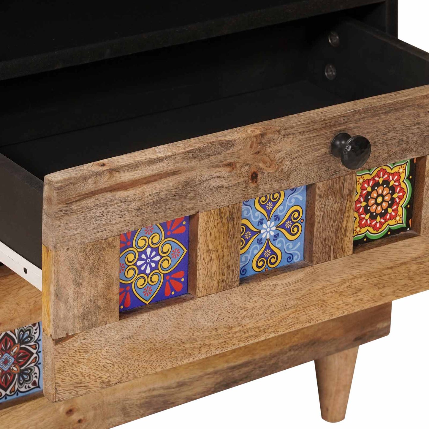 Nachttisch Natur 50 x 33 x 60 cm Massivholz Mango