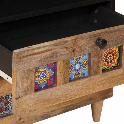 Nachttisch Natur 50 x 33 x 60 cm Massivholz Mango