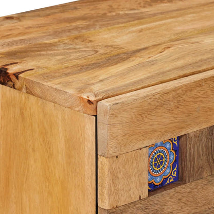 Nachttisch Natur 50 x 33 x 60 cm Massivholz Mango