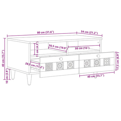 Couchtisch Natur 80 x 54 x 40 cm Massivholz Mango