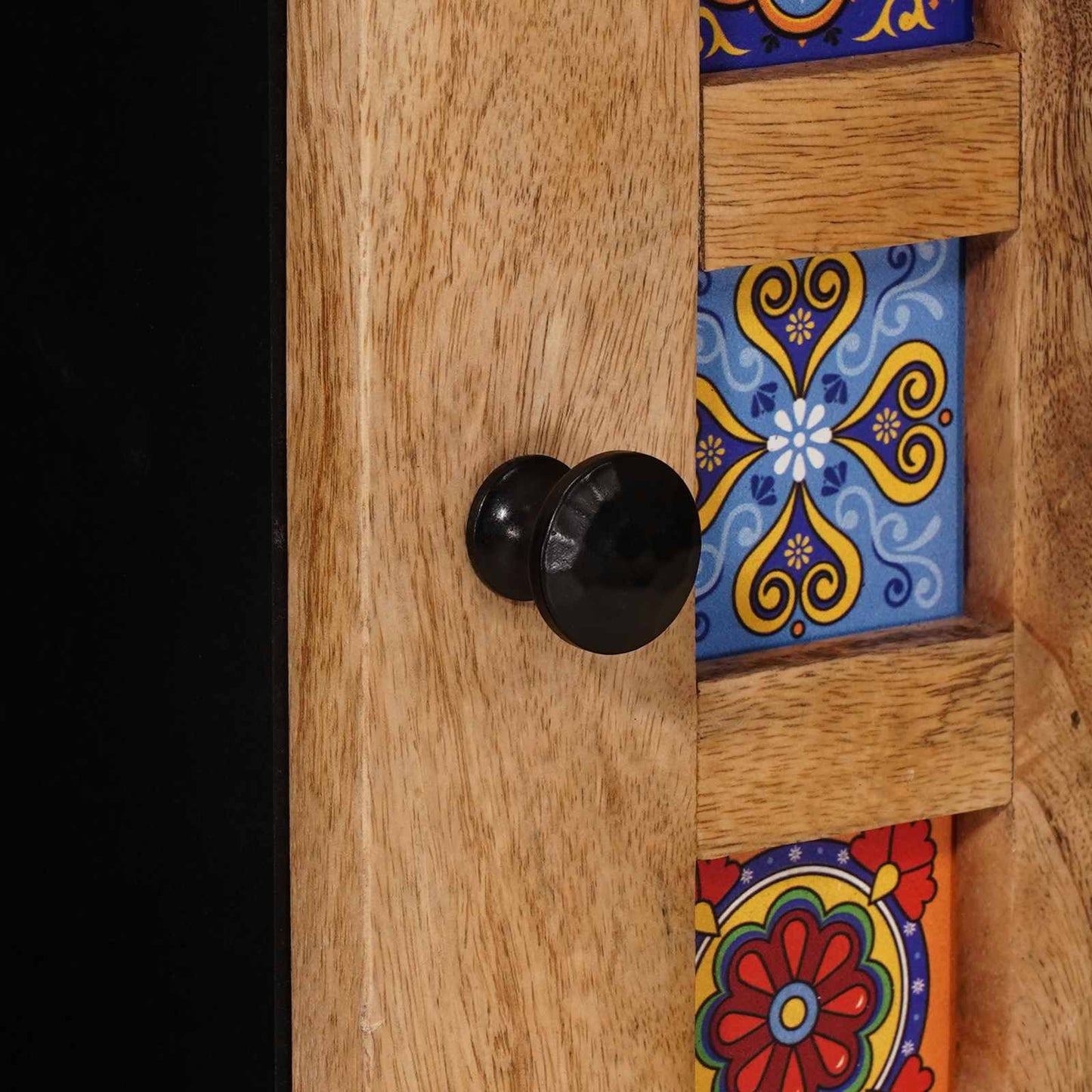 Sideboard mit Speicher Natur 80 x 33,5 x 75 cm Massivholz Mango