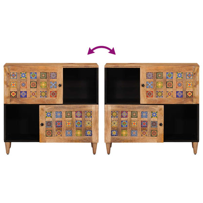 Sideboard mit Speicher Natur 80 x 33,5 x 75 cm Massivholz Mango