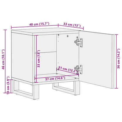 vidaXL Nachttisch 2 pcs Braun 40 x 33 x 46 cm Massivholz Mango