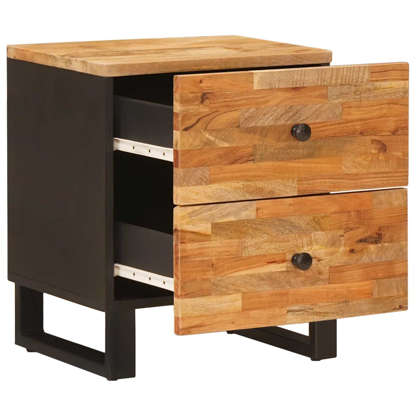 vidaXL Nachttisch 2 pcs Braun 40 x 33 x 46 cm Massivholz Mango