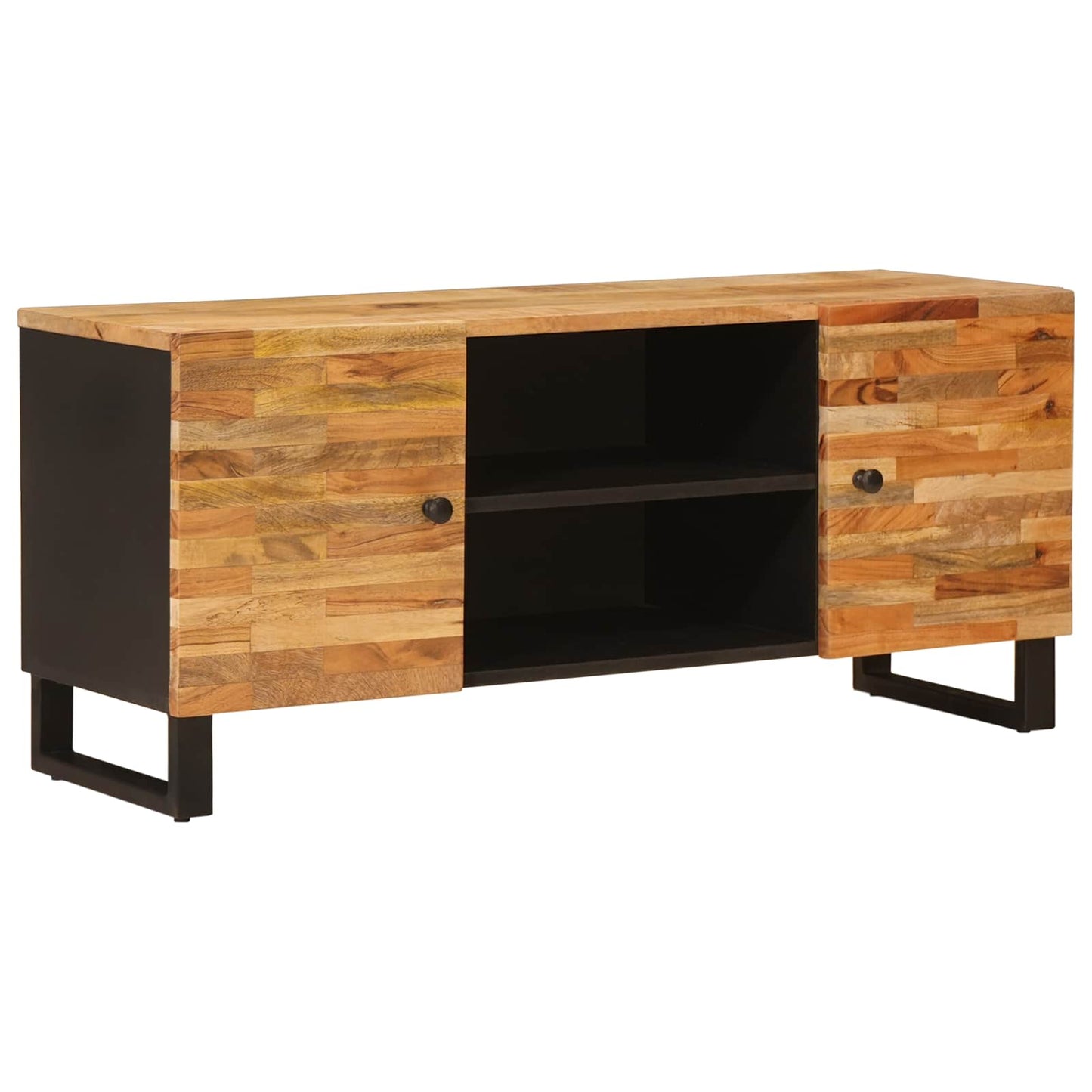 vidaXL TV-Schränk mit Speicher Braun 105 x 33 x 46 cm Massivholz Mango