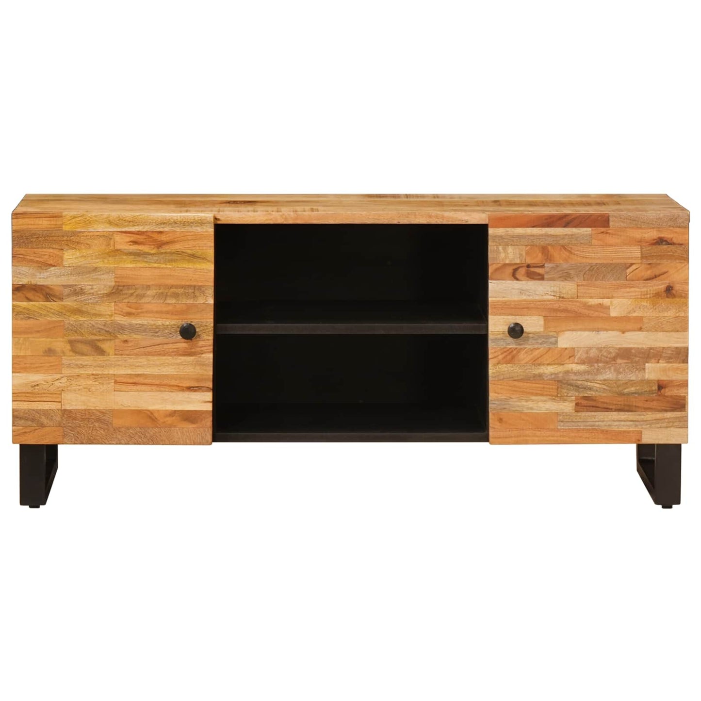 vidaXL TV-Schränk mit Speicher Braun 105 x 33 x 46 cm Massivholz Mango